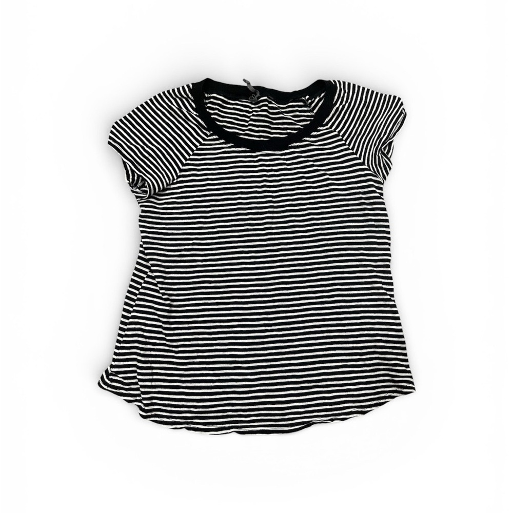 Anthropologie Black and White Striped Tee- Medium